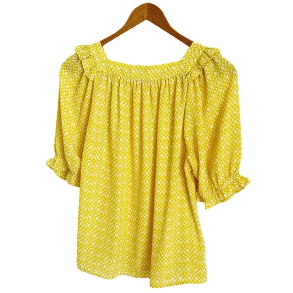 LOFT Outlet Square Neck Puff Sleeve Top - Picture 9 of 13